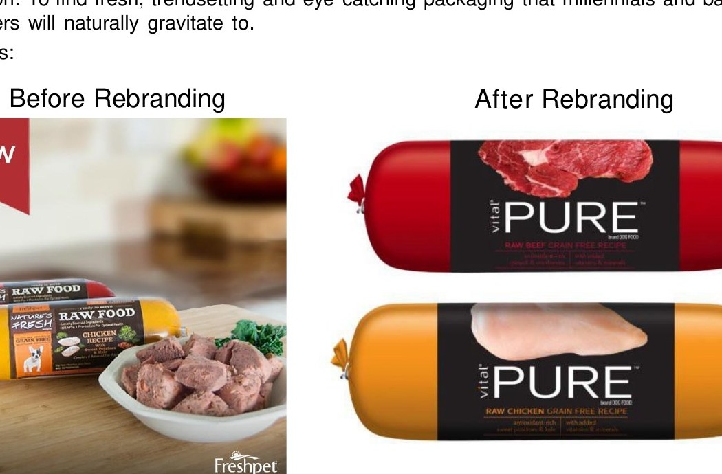 Freshpet Vital Pure packaging before and after
