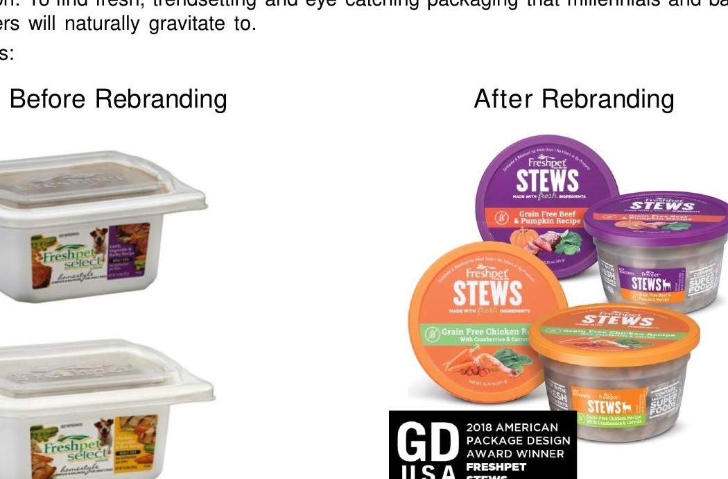 Freshpet Stews packaging before and after