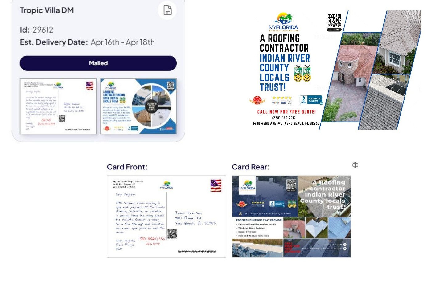 Roofing direct mail